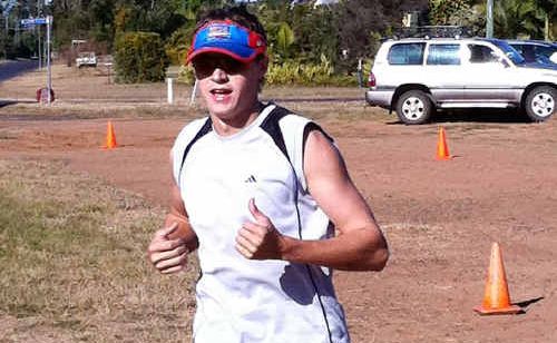 Shane Bailey on track at the Duathlon. Shane Bailey on track at the Duathlon.